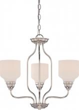  62/389 - Kirk - 3 Light Chandelier with Satin White Glass - LED Omni Included