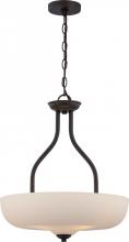 62/395 - Kirk - 3 Light Pendant with Etched Opal Glass - LED Omni Included