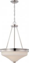 62/425 - Cody - 3 Light Pendant with Satin White Glass - LED Omni Included