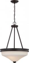  62/435 - Cody - 3 Light Pendant with Satin White Glass - LED Omni Included