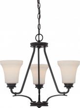  62/439 - Cody - 3 Light Chandelier with Satin White Glass - LED Omni Included