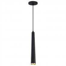  62/828 - Melrose; 12 Watt; 16"; LED Pendant; Matte Black and Brushed Brass Finish