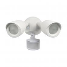  65/711 - LED Security Light; Dual Head; Motion Sensor Included; White Finish; 3000K