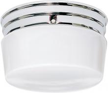  SF77/343 - 2 Light - 8" Flush with White Glass - Polished Chrome Finish