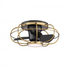 WAC Smart Fan Collection F-096L-AB/MB - Aella Aged Brass/Matte Black with Luminaire