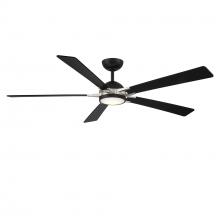 WAC Smart Fan Collection F-099L-MB/BN - Rotary 65 Matte Black/Brushed Nickel With Luminaire