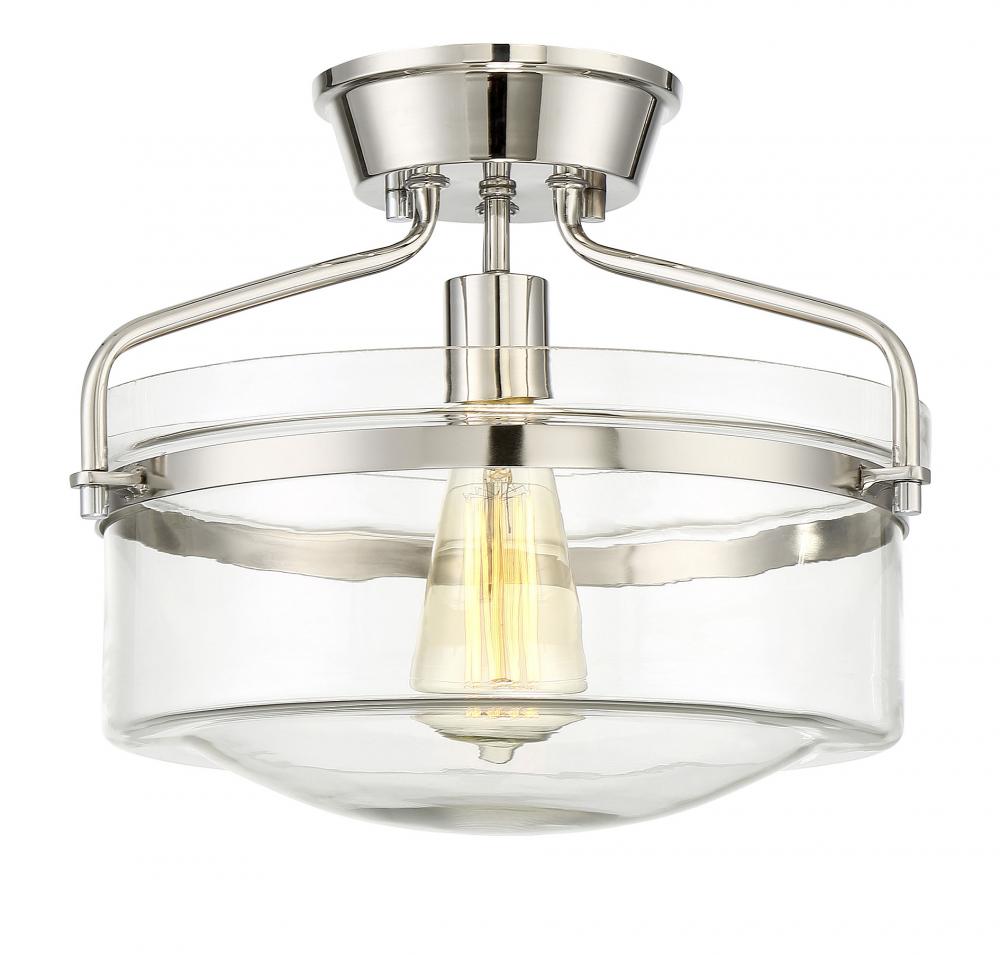 1-Light Ceiling Light in Polished Nickel