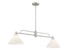  M100136BN - 2-Light Linear Chandelier in Brushed Nickel