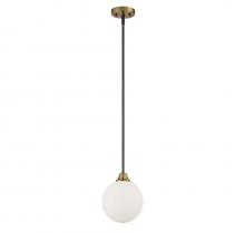 Savoy House Meridian M70005-79 - 1-Light Mini Pendant in Oil Rubbed Bronze with Natural Brass