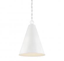 Savoy House Meridian M70112WH - 1-Light Pendant in White