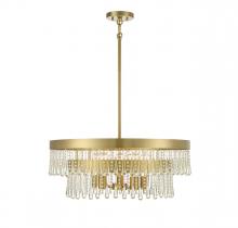 Savoy House Meridian M7038NB - 6-light Pendant In Natural Brass