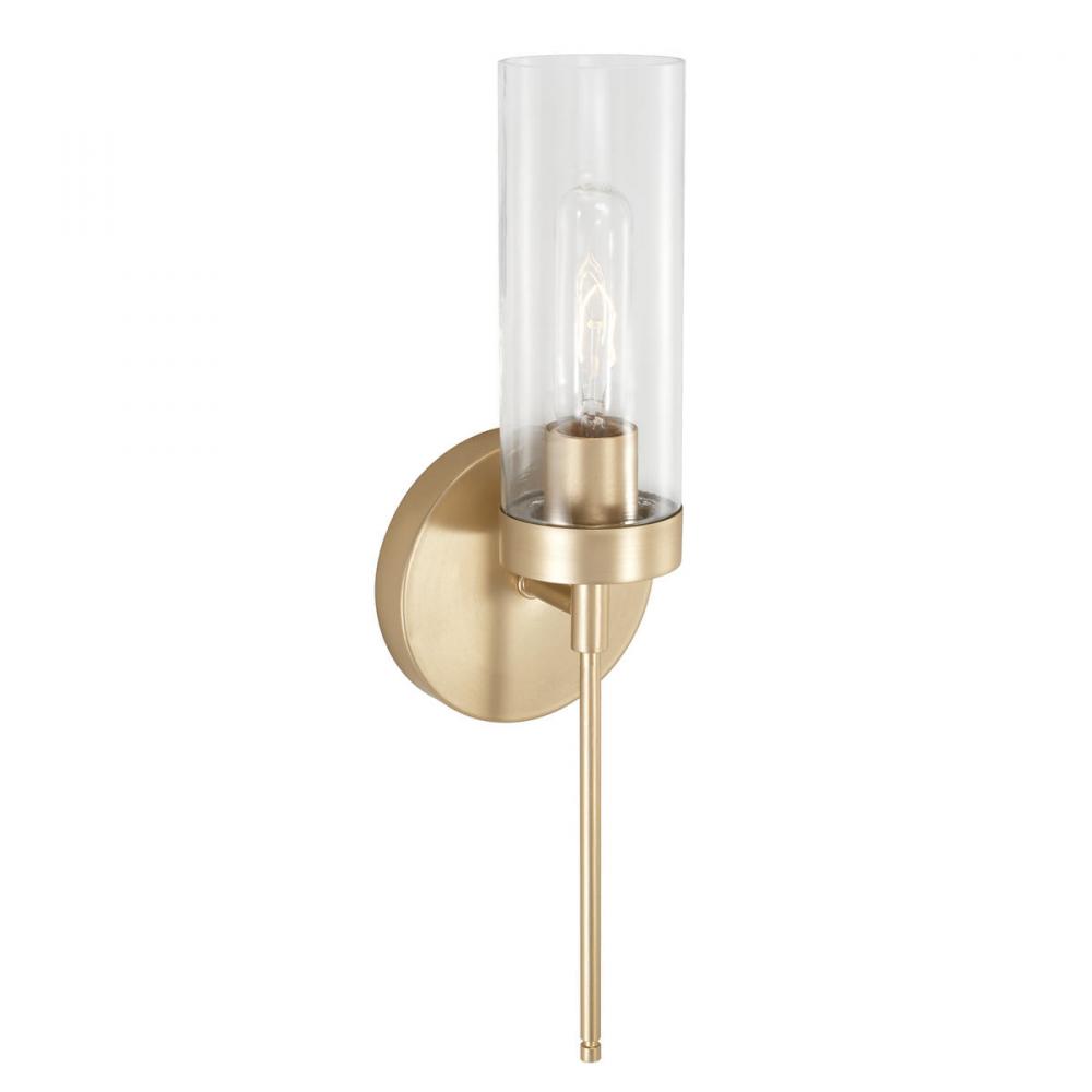 Sconce in Soft Gold with Clear Glass