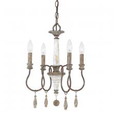 Austin Allen & Co. 9A193A - 4-Light Chandelier in Distressed Grey and White French Antique