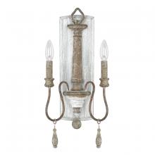 Austin Allen & Co. 9A198A - 2-Light Candle-Style Sconce in Distressed Grey and White French Antique
