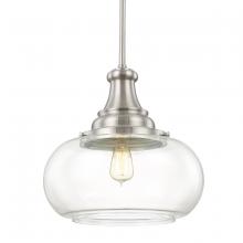 Austin Allen & Co. 9B273A - 1-Light Pendant in Brushed Nickel with Clear Glass Shade