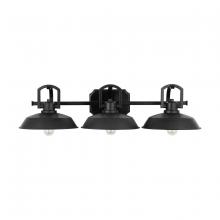 Austin Allen & Co. 9D295A - 3-Light Vanity in Matte Black with Industrial Farmhouse Metal Shades