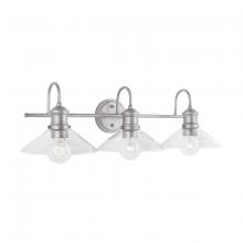Austin Allen & Co. 9D333A - 3-Light Vanity in Brushed Nickel Painted with Clear Seeded Glass