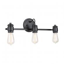 Austin Allen & Co. 9D343A - 3-Light Industrial Bulb Only Vanity in Matte Black