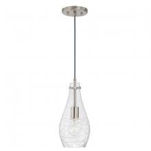 Austin Allen & Co. AA1006BN - Wavy Glass Pendant in Brushed Nickel with Etched Detailing